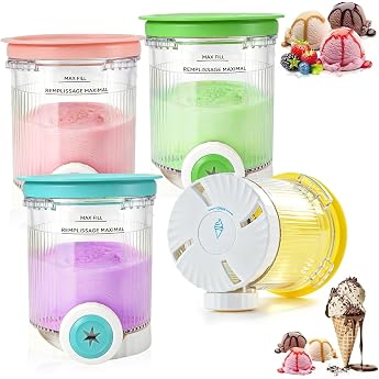 Ninja Creami NC700 Container for Ninja Creami Swirl 4 Pieces 480 ml Container