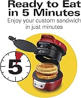 Vista 9 de Hamilton Beach 25475 Máquina de sándwiches de desayuno, color gris, 25476, individual, Rojo