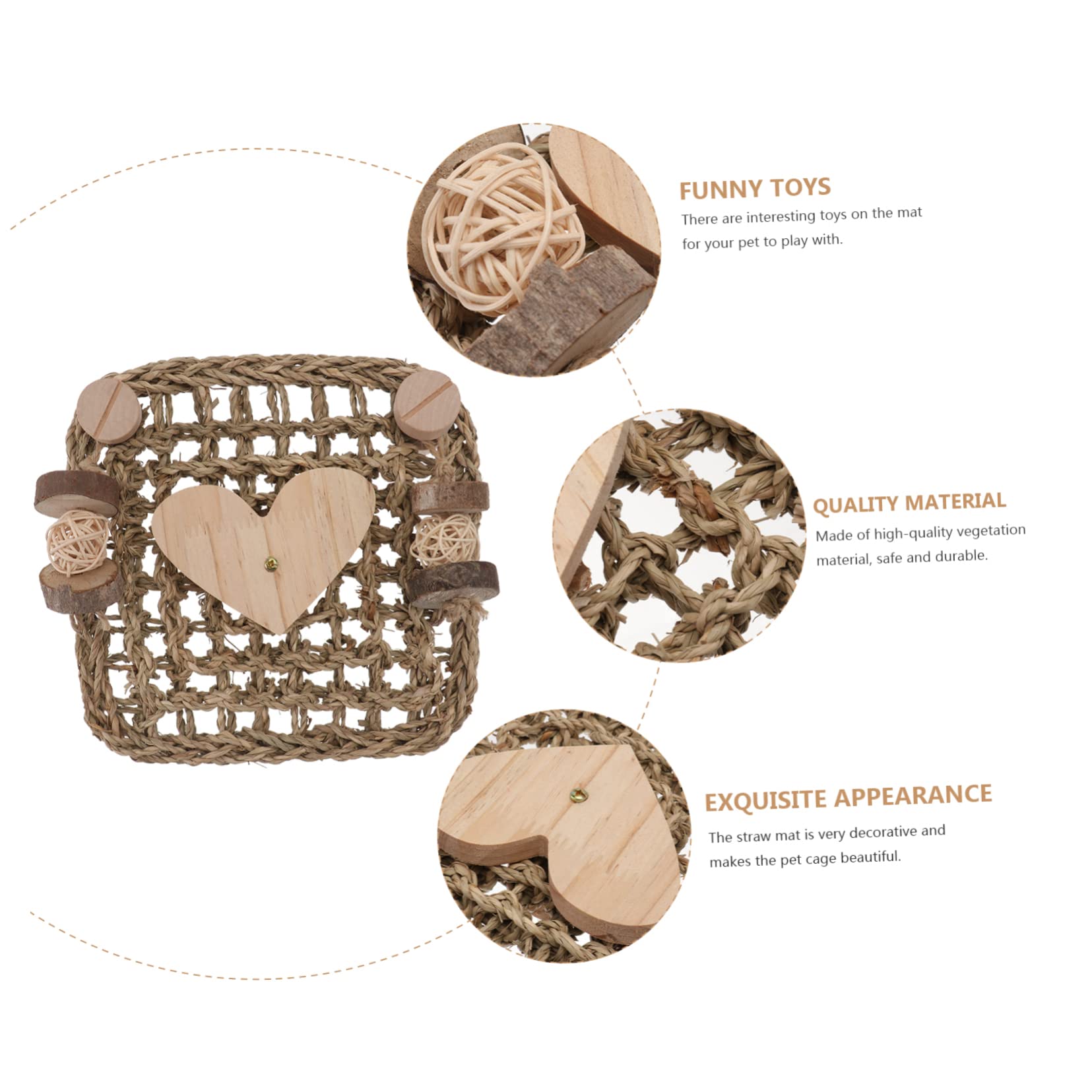 Hohopeti 2stücke Käfigmatte Aus Gras Für Nager Woven Bed Mat Als Kauspielzeug Und Nest Für Meerschweinchen Und Hamster Natürliche Schützende Unterlage Für Empfindliche Pfoten