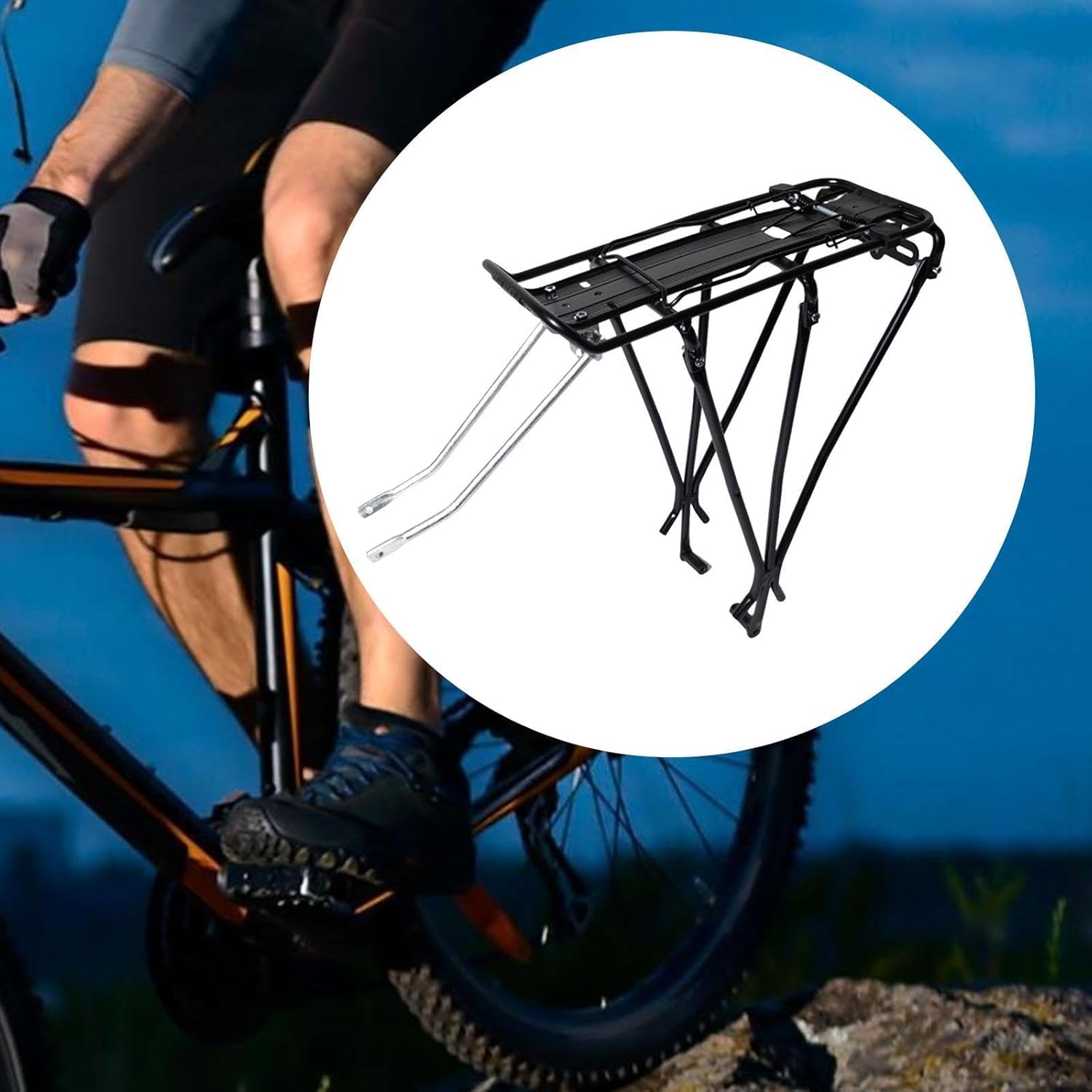 Mountain Bike Rear Cargo Rack,Bicycle Rear Cargo Rack,Portable Back Seat Bicycle