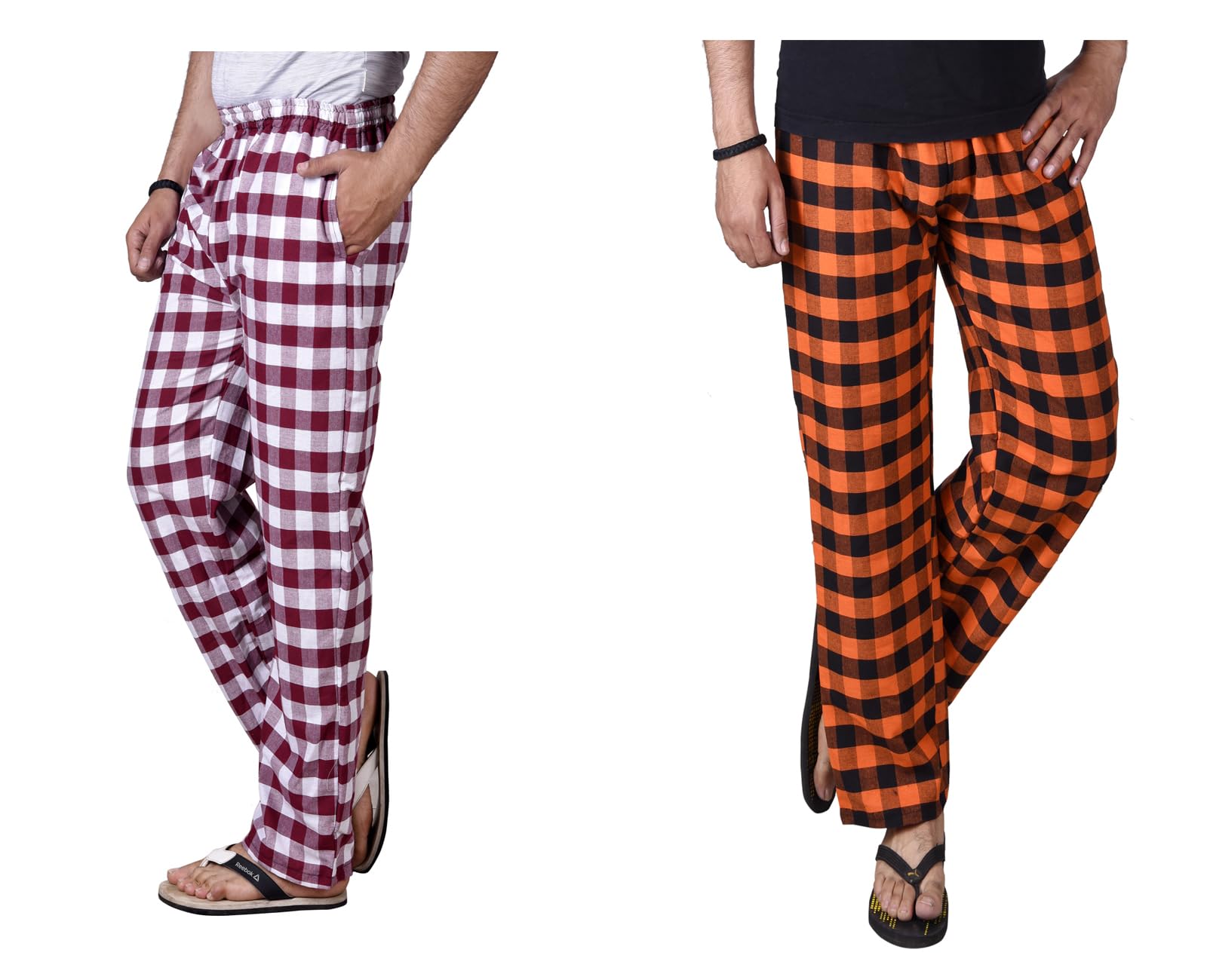 letz dezine Comfortable and Stylish Cotton Check Pyjama for Men - Stay Cozy All Day Night! Pack of 2, (Free Size, Multicolor LDS11468)-picture-29