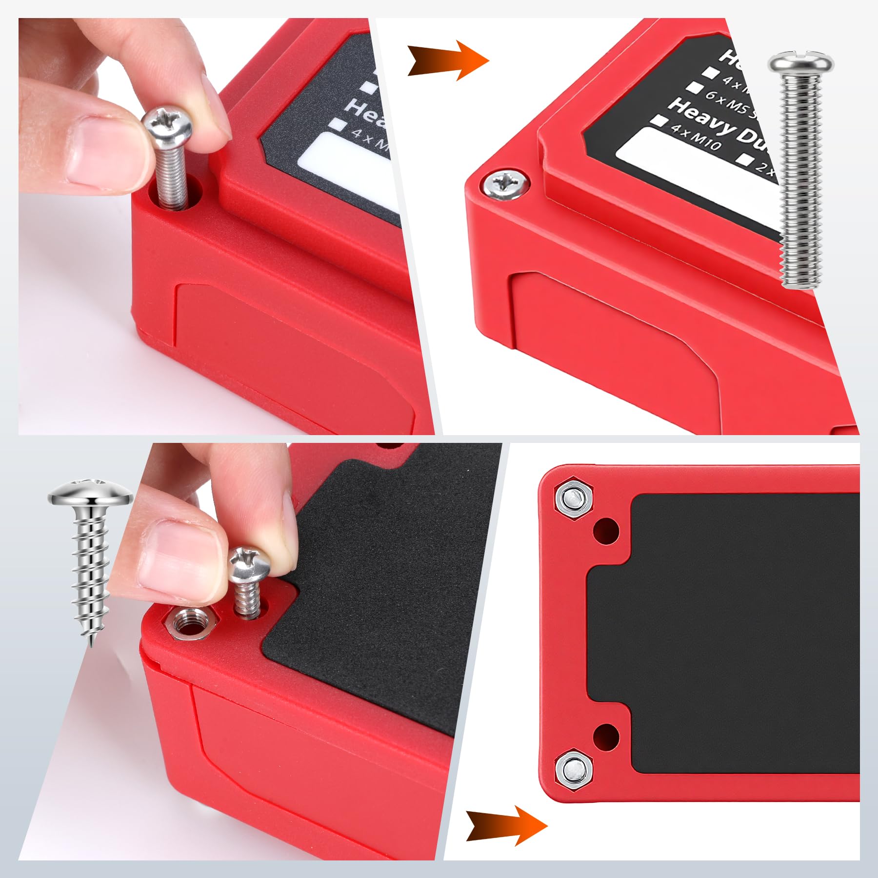 300A Sammelschiene 48V, 4x M8 Busbars Verteiler Klemmleisten, Heavy Duty Busbar Batterie Sammelschienen, Ideal für Lkw Kfz Wohnmobil Solar Boot Marine, Rot