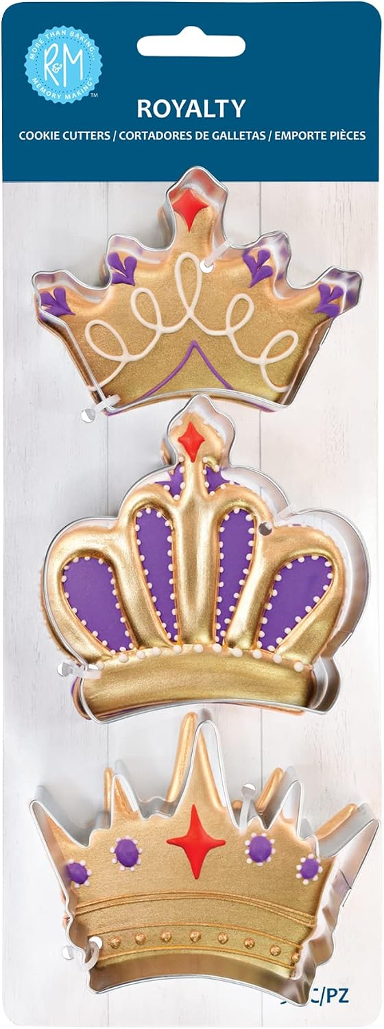R&M International 5179 Royalty Coronation, Imperial, and King Crown Cookie Cutters 3-Piece Set