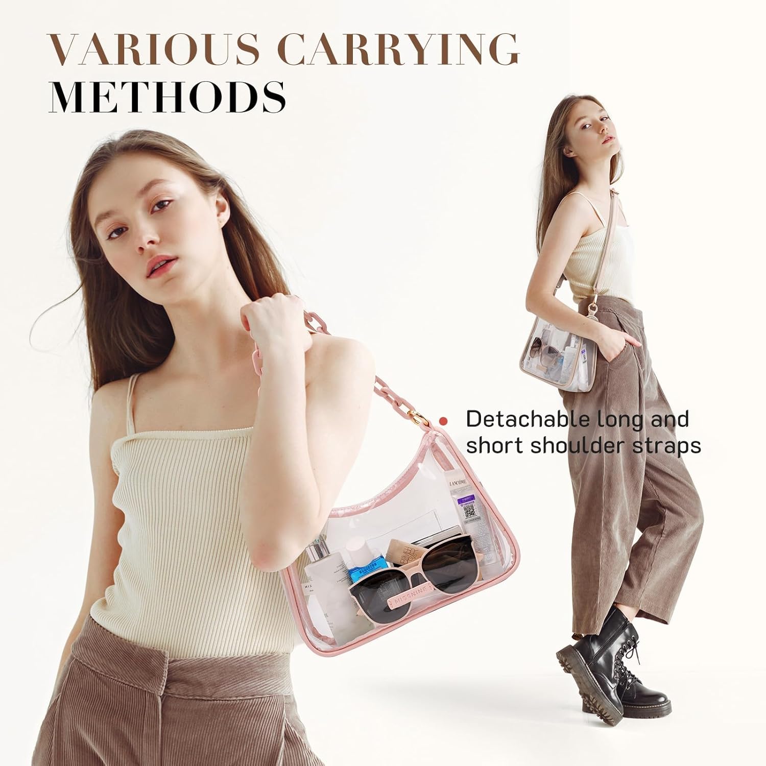 Missnine Clear Bag for Stadium Approved, Clear Crossbody Purse for Women Transparent Concert Handbag for Sport Stadium Events - Image 2