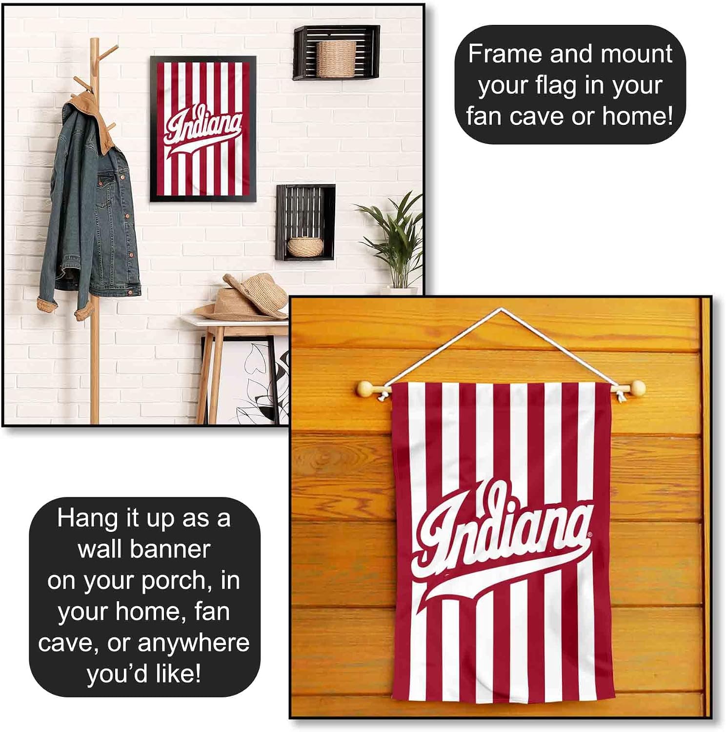 College Flags & Banners Co. Indiana Hoosiers Candy Stripes Garden Banner Flag