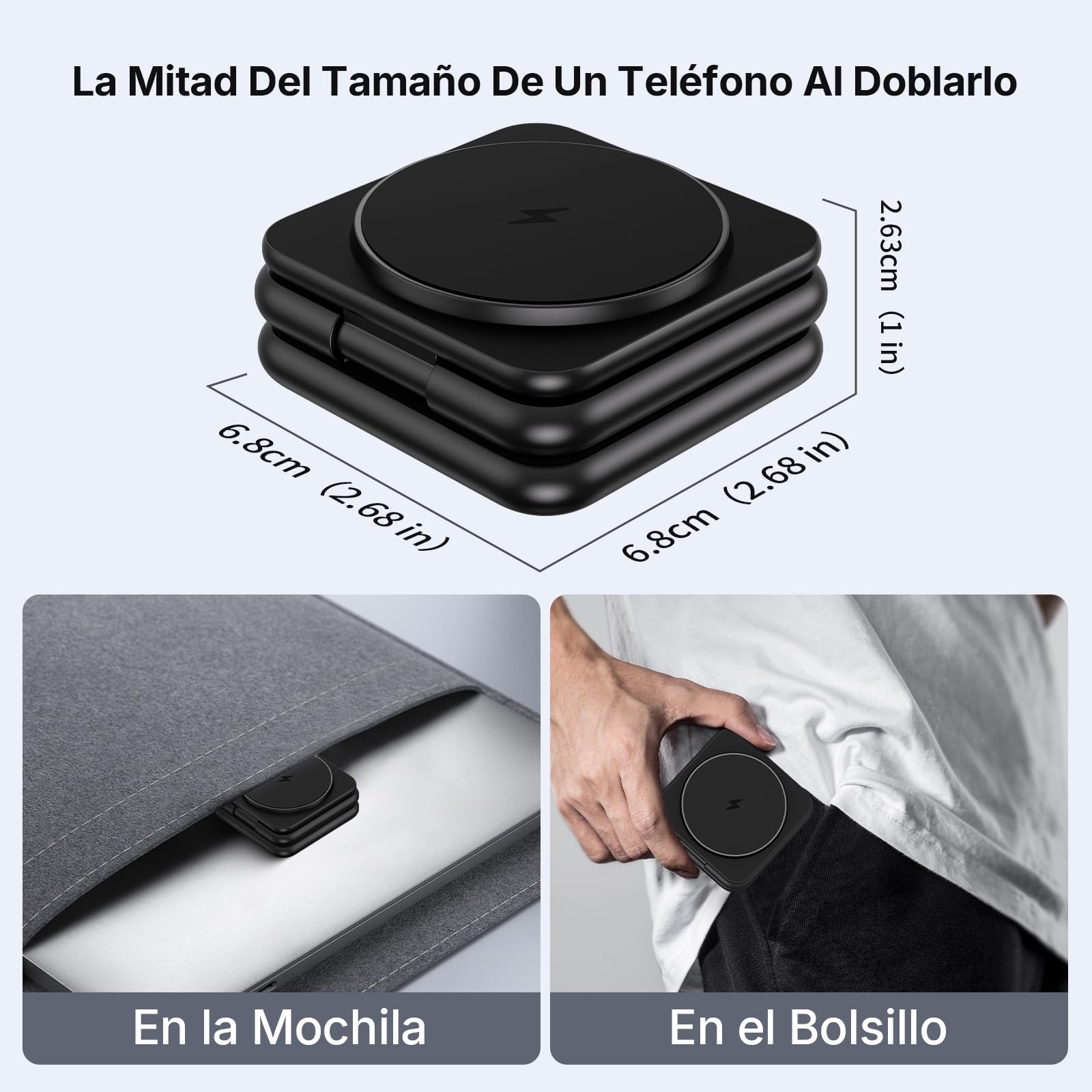 KU XIU 3 en 1 Magnética Cargador Inalámbrico para Samsung | Estación de Carga Plegable para Galaxy S26 S25 Ultra, Base de Carga para Galaxy Watch Ultra/7/6/5/4,para Galaxy Buds