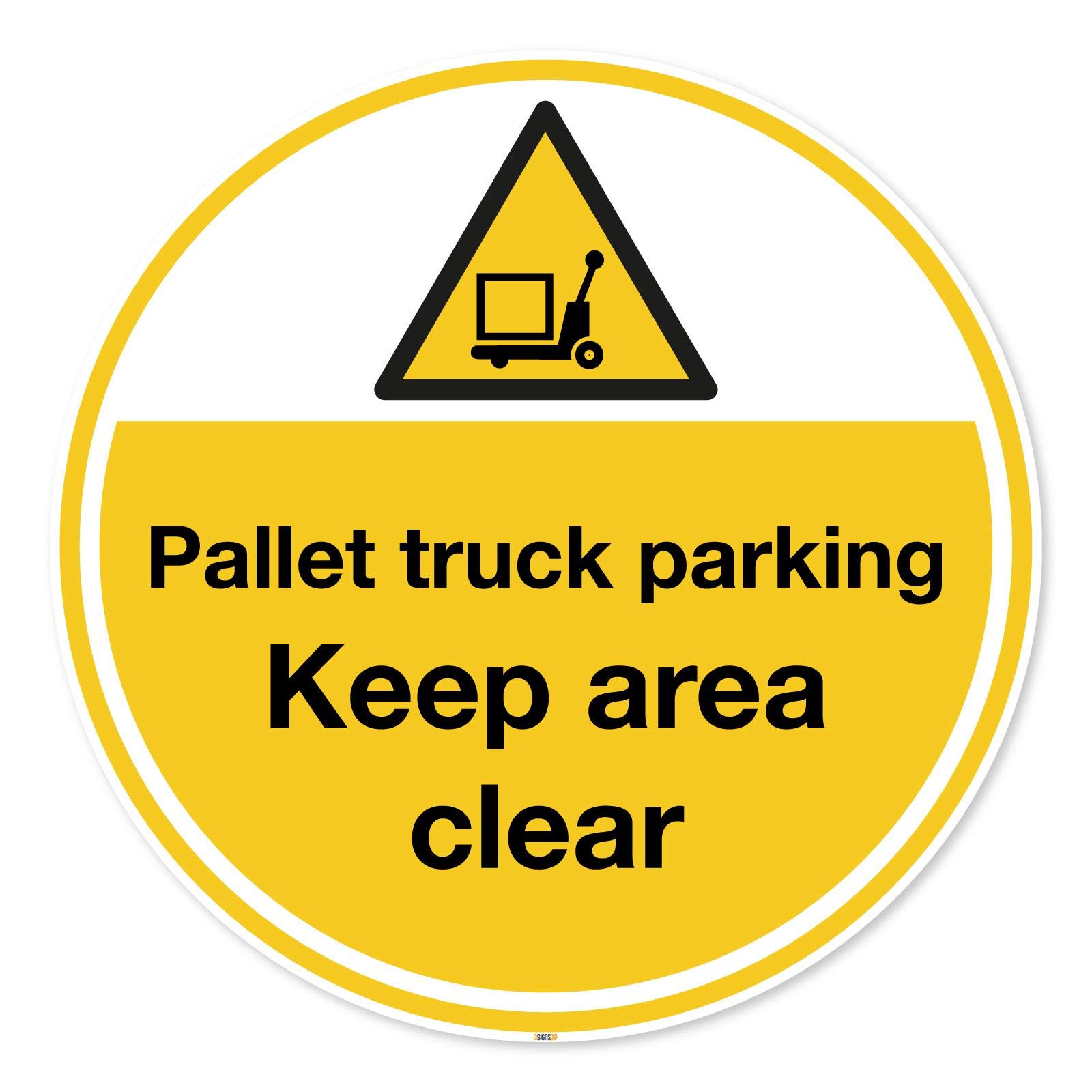 6 Stück Premium Paletten-LKW-Parkplatz-Boden-Sicherheits-Marker – laminierter rutschfester Vinyl-Aufkleber – Wearhouse Factory Hazard Safety Signs