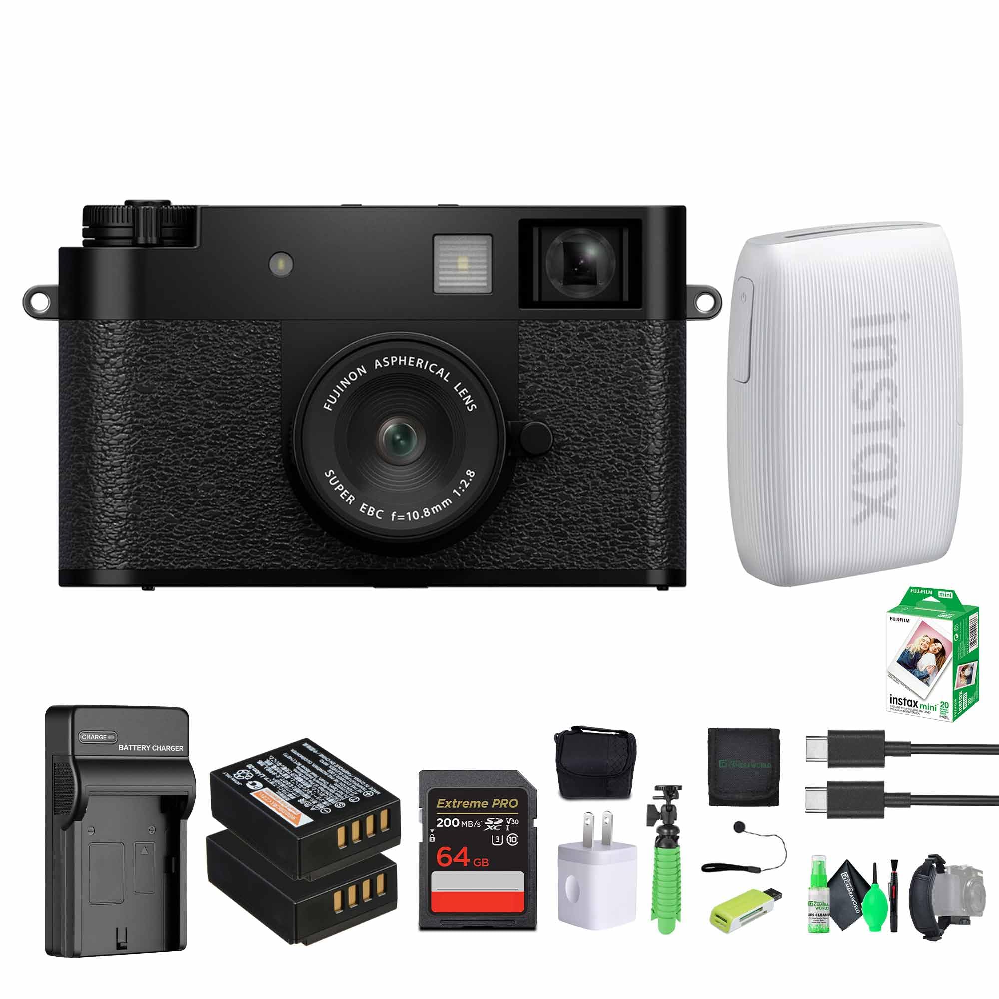 FUJIFILM X Half Point & Shoot Camera (Black) & Creator Bundle