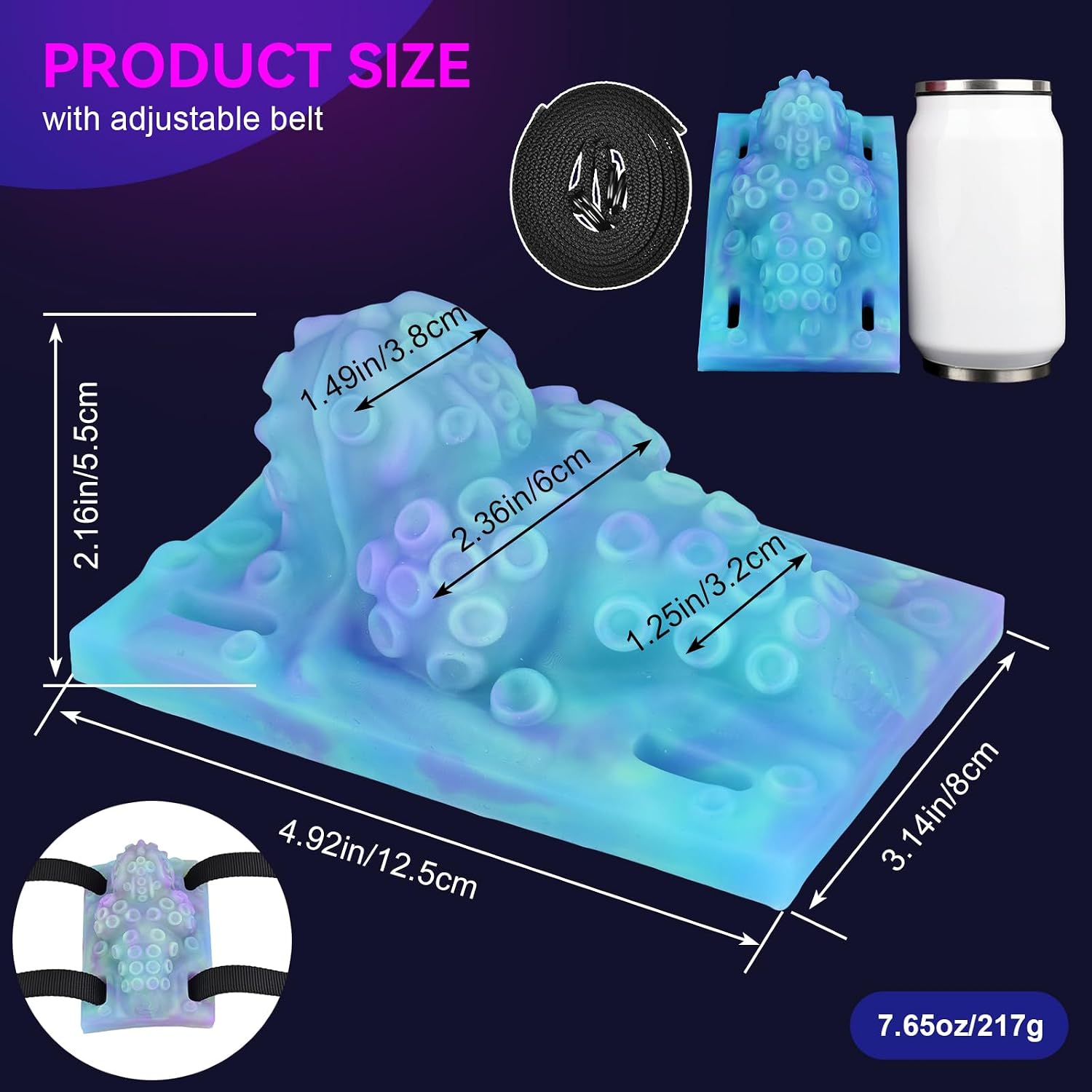 Grinder Sex Toy, Octopus Tentacle Sex Toy, Foreplay Clitoral Stimulator with Belt, Glow Soft Silicone Nipple Anal Massager, Waterproof Wearable Clit Stimulator Grinding Sex Toy for Women Lesbian