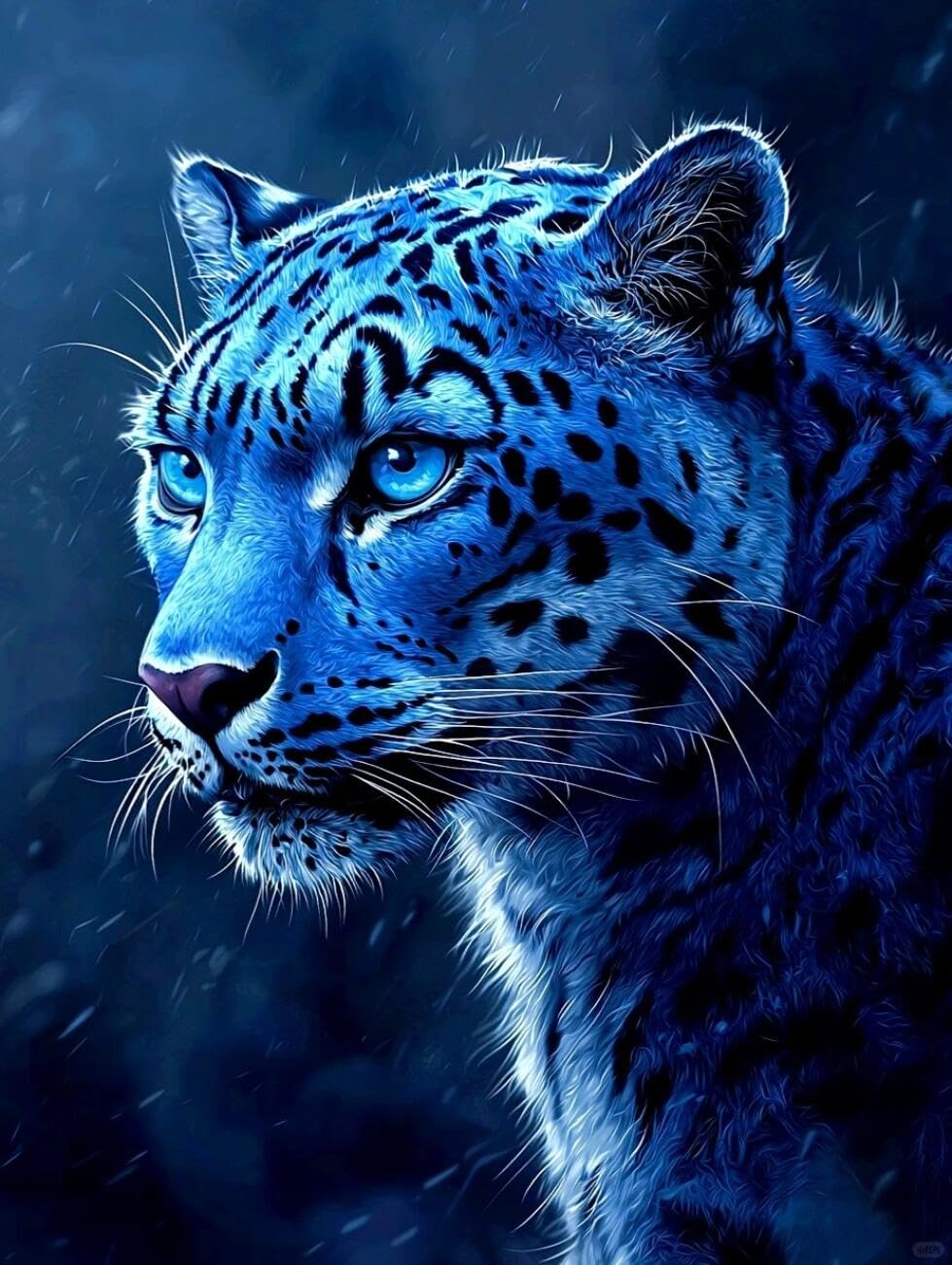 Henypt Cross Stitch Kit Fantasy Leopard Animal DIY Needlepoint Set for Beginners The Elderly with Accessories Handmade DIY/Gifts 14CT 60x80cm