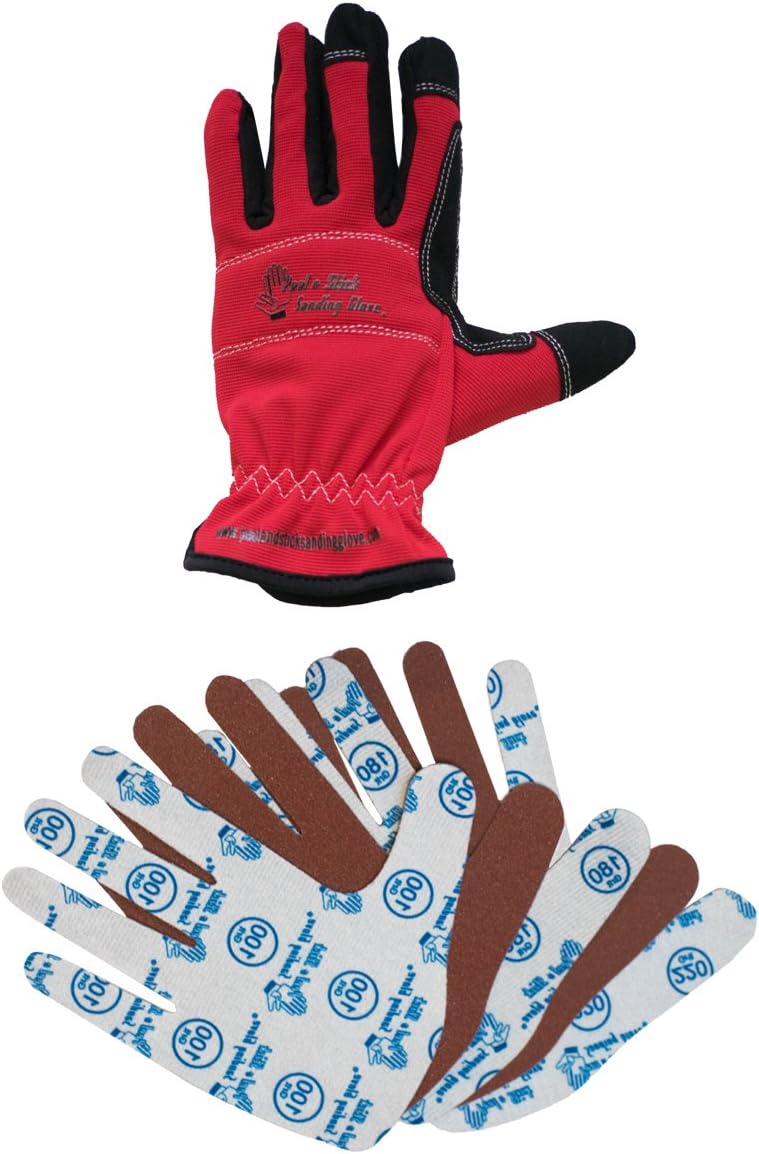 Peel & Stick Sanding Single Glove Set (Left Medium) with paper Amazon