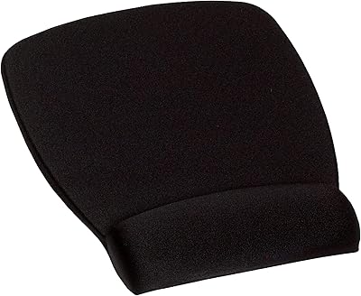 3M Antimicrobial Foam Mouse Pad with Wrist Rest, 8.62 x 6.75, Black