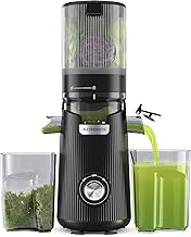 Juicer Machines, 135MM Wide Chute for Whole Fruit and Vegetable,1.8L Auto-Feed Time-Saver, Slow Masticating High Yield, Easy to Clean Cold Press Juicer with 2 Cups, Black