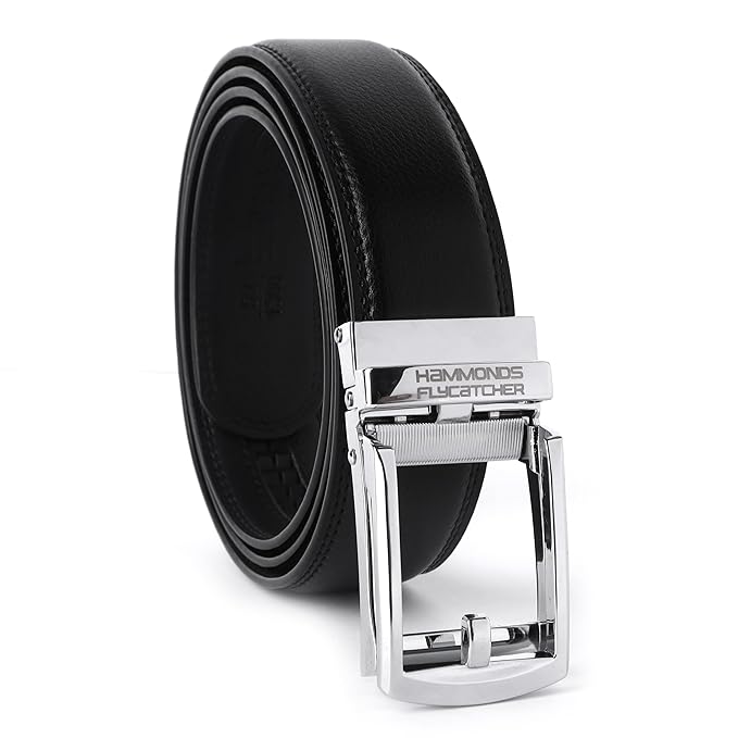 HAMMONDS FLYCATCHER Genuine Leather Belt for Men, Premium Leather Belt with Auto Lock mechanism, Mens Belt Leather Branded with Slide Lock for Everyday Wear