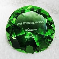 Vista 12 de Pisapapeles de diamantes de cristal grabados personalizados (turquesa)