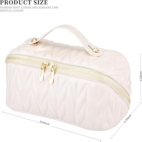 Miniatura 7 de Misvivaus Makeup Bag,Gifts for Women,Travel Makeup Bag,Travel Toiletry Bag,Lay Flat Makeup Bag,Large Makeup Organizer Upgrade Waterproof Portable