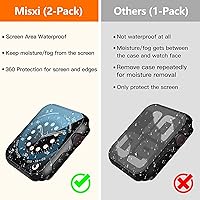 Vista 2 de Misxi [Juego de 2] Funda Impermeable con Botón para Apple Watch SE 2 (2024) Series SE 6 Series 5 Series 4 44mm, Funda de PC Anti-Caída con Protector