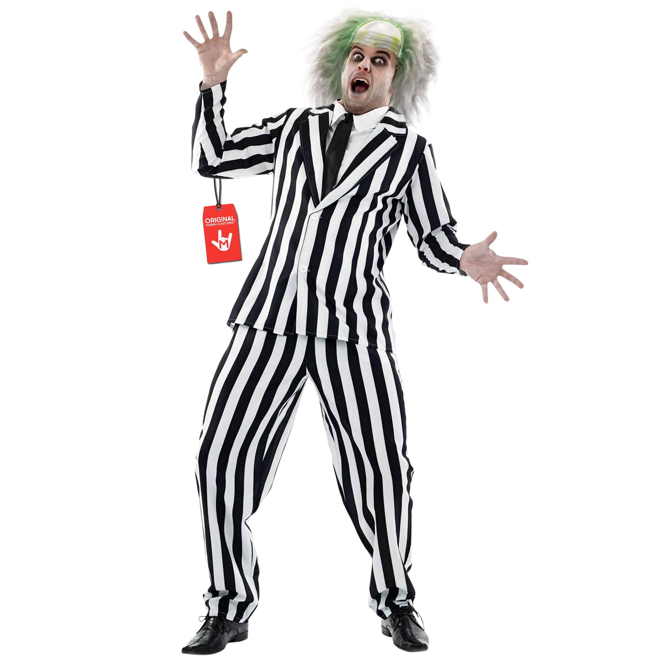 Black and White Striped Suit Mens Costume, Halloween Costumes for Adults, Halloween Costumes for men