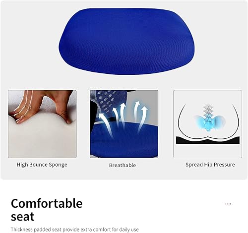 Miniatura 6 de Silla ergonómica de escritorio, silla de oficina, silla de computadora de malla, respaldo medio, giratoria, ajustable, con soporte lumbar,