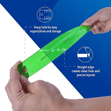 Westcott Shatterproof Ruler, Assorted Translucent Colors, 12