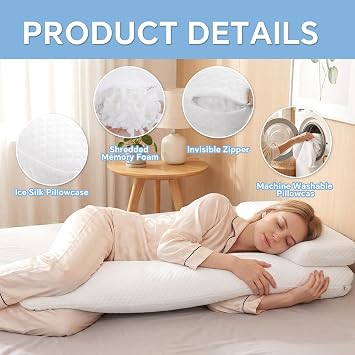 BALAPET Swan Body Pillow for Side Sleepers, Adjustable Support Pillow