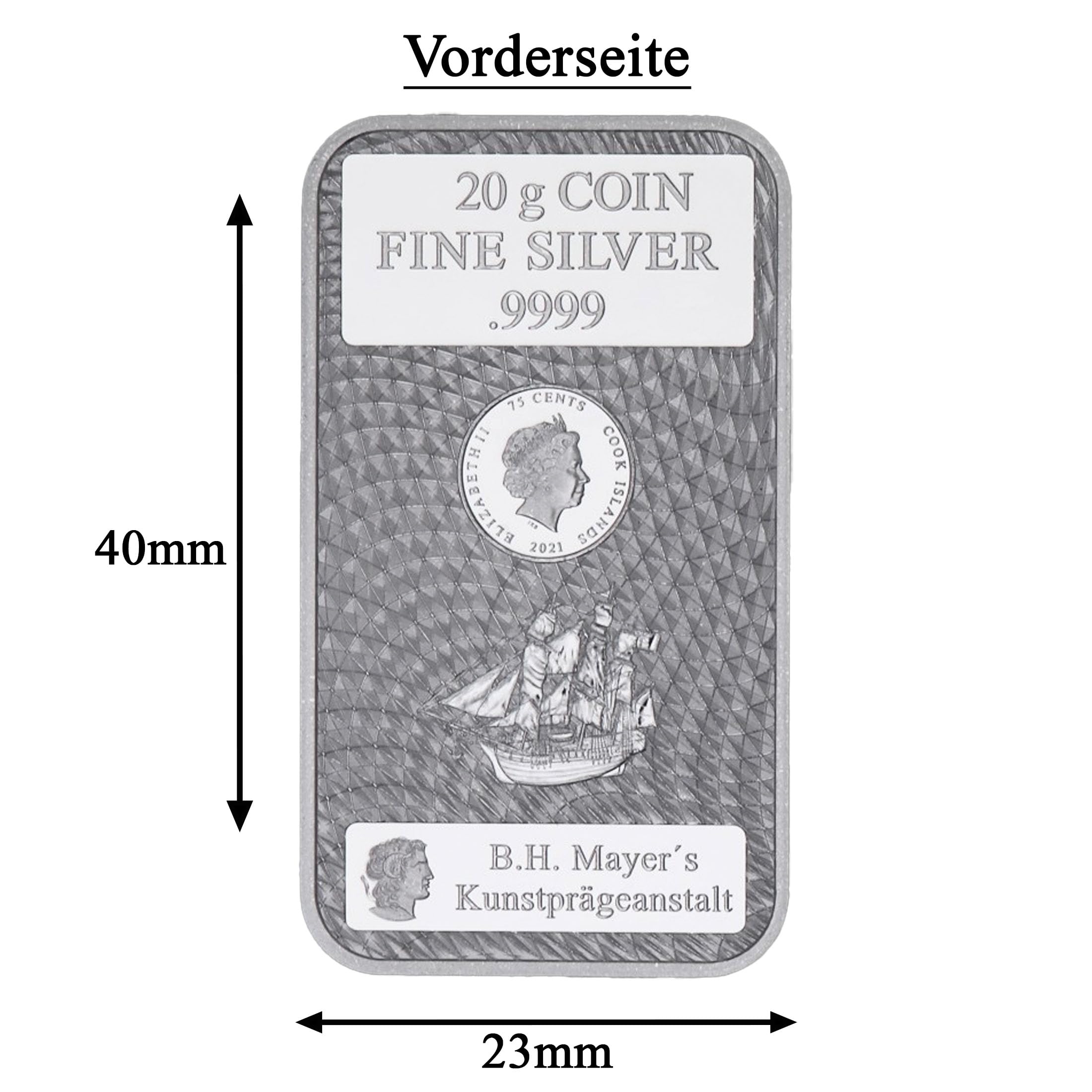 Cook Islands Silber Münzbarren 999,9 Feinsilber – offizielles Anlageprodukt – inkl. Geschenkbeutel, Grußkarte & Echtheitsgarantie Silberstücke24 (20g Silber)