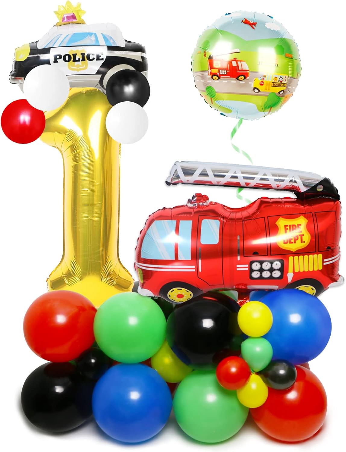 誕生日 飾り付け 男の子 数字 バルーン バースデー 飾り 車 乗り物たっぷり 風船 消防車 パトロール トラック バス 列車 飛行機 １ ９歳選べる お祝い 誕生日バルーン バースデーバルーン 風船記念日 大活躍 楽しい 飾りセット 柔らかな質感の