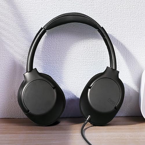 Miniatura 3 de noot products A319 - Auriculares con cable sobre la oreja con control de volumen, micrófono, diadema ajustable y auriculares Audiojack de 0.138 in