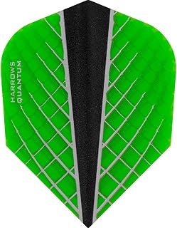 Harrows Quantum X Dart Flights - 100 Micron - Standard - 3D Effect - 1 Set (3) (Green)