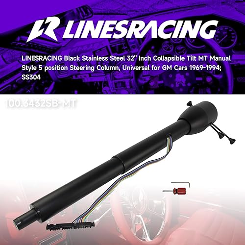 Miniatura 7 de GM - Columna de dirección de acero inoxidable con revestimiento electroforético de 32, 30, 28 pulgadas, inclinación MT, estilo manual, 5 posiciones,