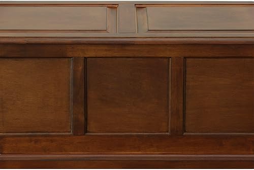 Miniatura 3 de Carolina Chair & Table Camden - Baúl de manta de madera dura con tapa de bisagra de seguridad, acabado castaño antiguo, marco de madera maciza, baúl