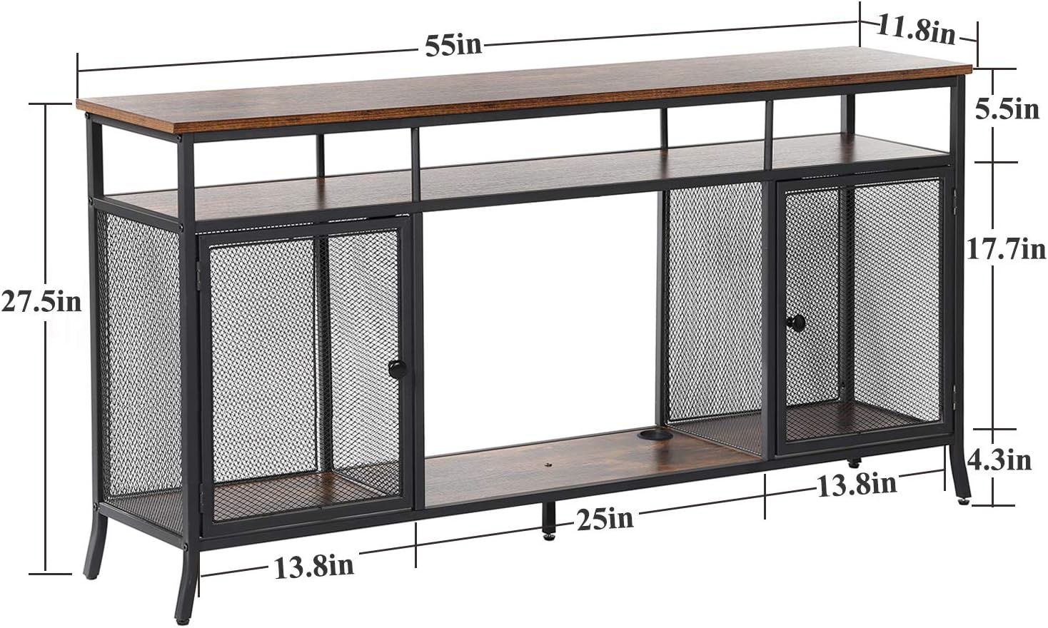 Product Deal VECELO TV Stand Console Table for Living Room,Rustic Brown