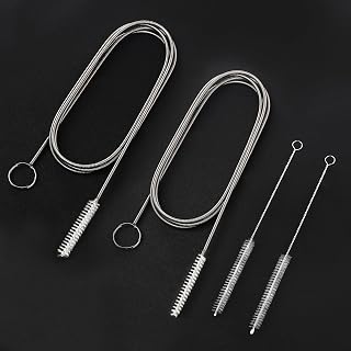 Long Drain Brush, Flexible Pipe Cleaning Brush, Fridge Cleaning Tool for Cleaning Feeding Tube, Siphon Hose, Sunroof Drain, Refrigerator Drain, Filters and 2 PCS Tube Brushes (White)