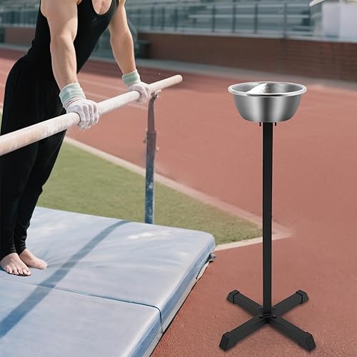 Miniatura 2 de Soporte de tiza de gimnasio portátil de 42 pulgadas de altura, cuenco de tiza de gimnasio independiente con base cruzada, soporte de tiza de acero