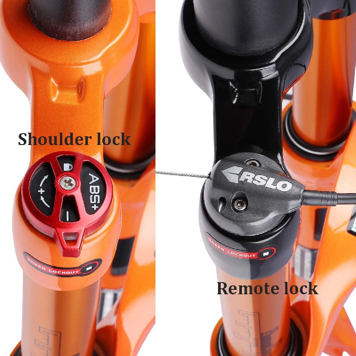 Horquilla MTB con Control Remoto de 26/27,5/29 Pulgadas, Amortiguador de 1-1/8", suspensión neumática de Hombro de 120 mm