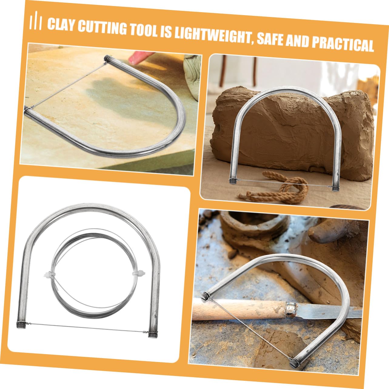 PartyKindom Outil de Coupe en Acier Inoxydable pour Sculpture et Argile, Design Léger et Finement Poli, Kit DIY Coupe-Boue pour Loisirs Créatifs et Poterie