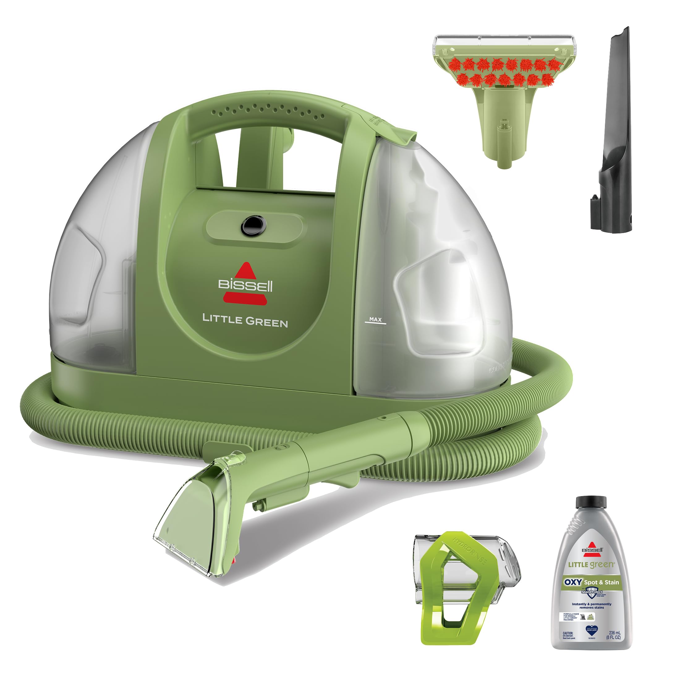 BISSELL Little Green Multi-Purpose Portable Carpet Cleaner, 1400B | Multi-surface upholstery cleaning; exclusive specialty tools included; car & auto detailing; Green color