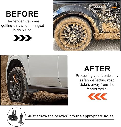 Miniatura 2 de Para Jaguar XE 2016 2017 2018 2019 2020 4 piezas de aletas de barro, rueda delantera y trasera, protectores contra salpicaduras de goma para todo