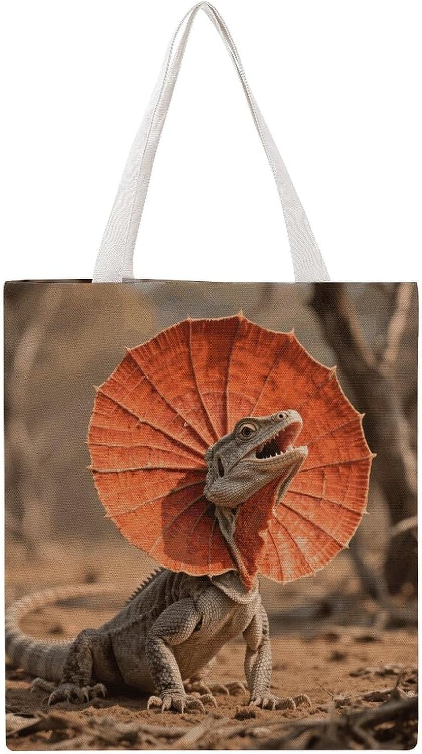 Canvas Tote Bag 16x15 In Lightweight Foldable Shoulder Hobo Purse | Frilled Lizard, Casual Tote with 10" Strap, Everyday Carryall, for Travel Work Grocery Shopping Beach Mark Gym Yoga