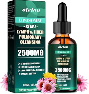 Liposomal Lymph-Liver-Lung Cleanse Detox & Repair 2500mg - Lymphatic Drainage Drops Supplements - Immune System Support with Mullein Echinacea Milk Thistle - Sugar Free - Non-GMO - 2 Fl Oz