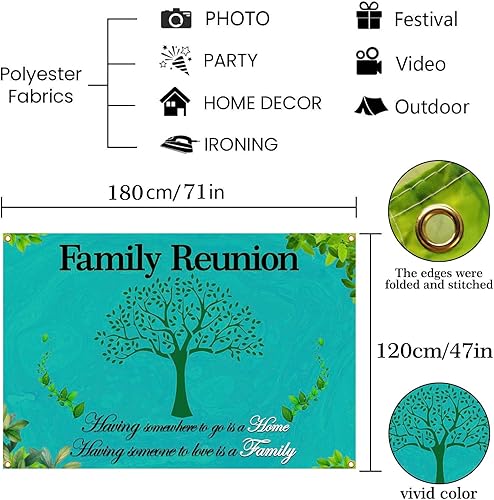 Miniatura 2 de Fondo de reunión familiar de 6 x 4 pies, pancarta con texto en inglés "We are Family", árbol genealógico, accesorios para cabina de fotos, fondo