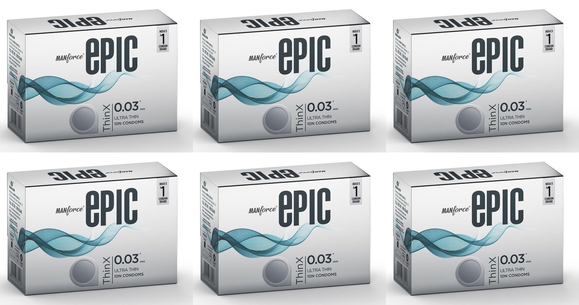 Manforce Epic ThinX Ultra Thin Condoms for Men - 10 Count| 0.03mm| Vegan| No Harsh Chemicals| With Disposable Pouch| Easy Peel Pack x Pack of 6-picture-20