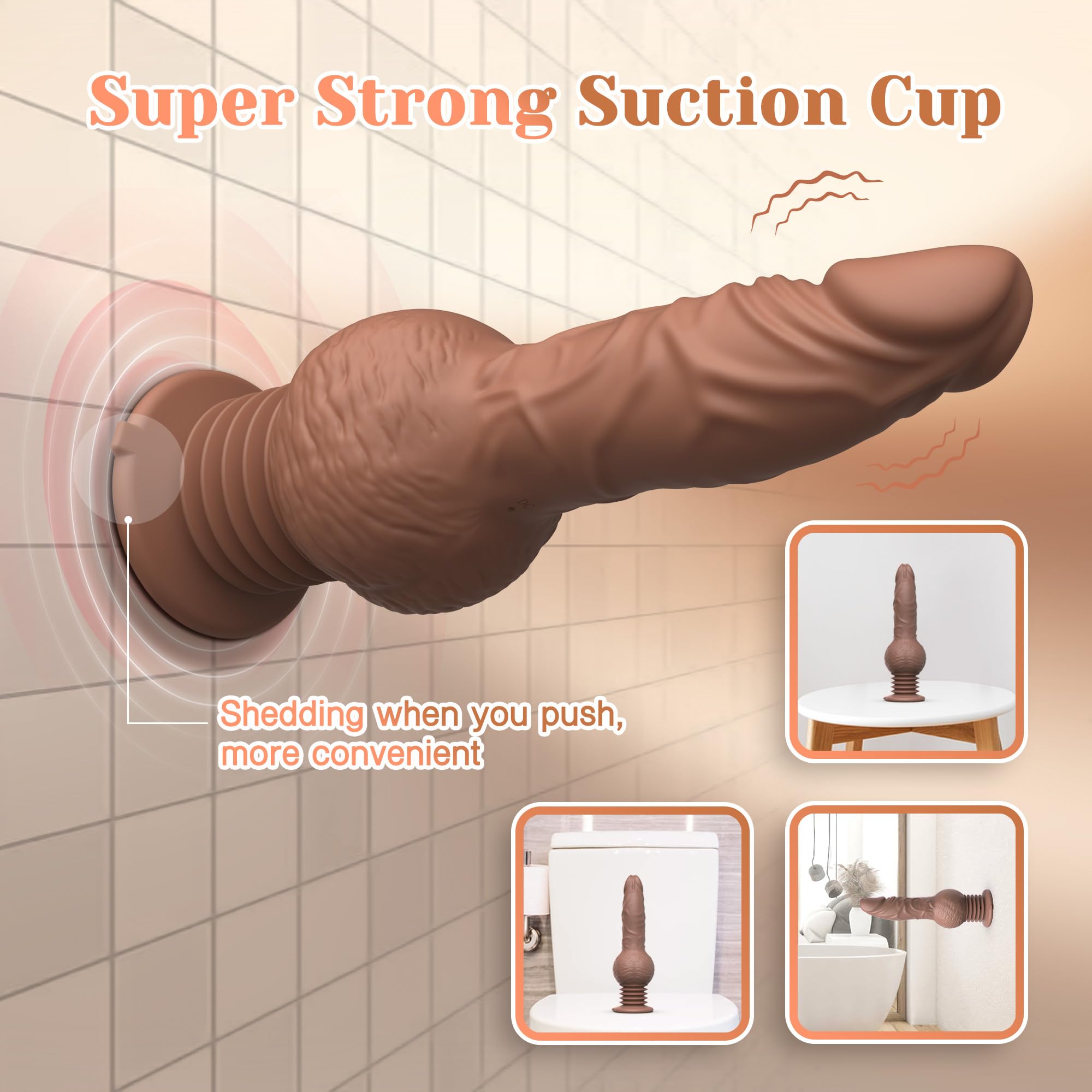 Tracy's Dog Thrusting Dildo Vibrator - Pulse Pounding Dildo G-Spot Anal Stimulation with 10 Vibrating & 3 Bouncing Modes, 9.29 Inch Realistic Dildos Adult Toys Sex Toys for Women Men Couples(Drillme): Flesh