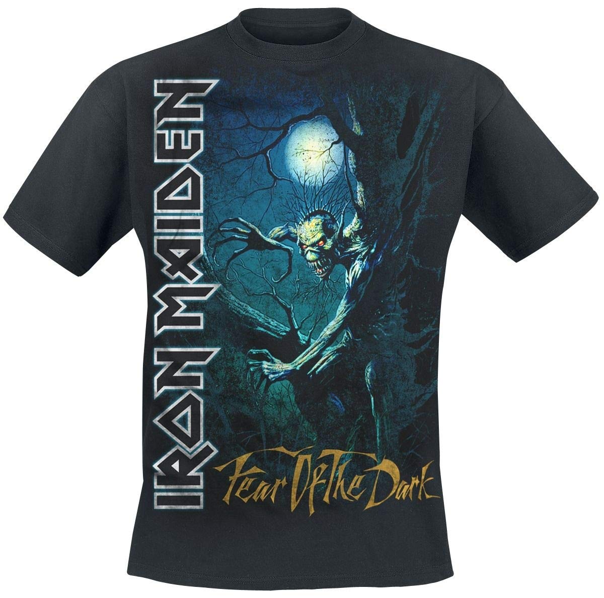 Iron Maiden Men's Black 'Fear Of The Dark Tree Sprite' T-Shirt (2 Extra Large)