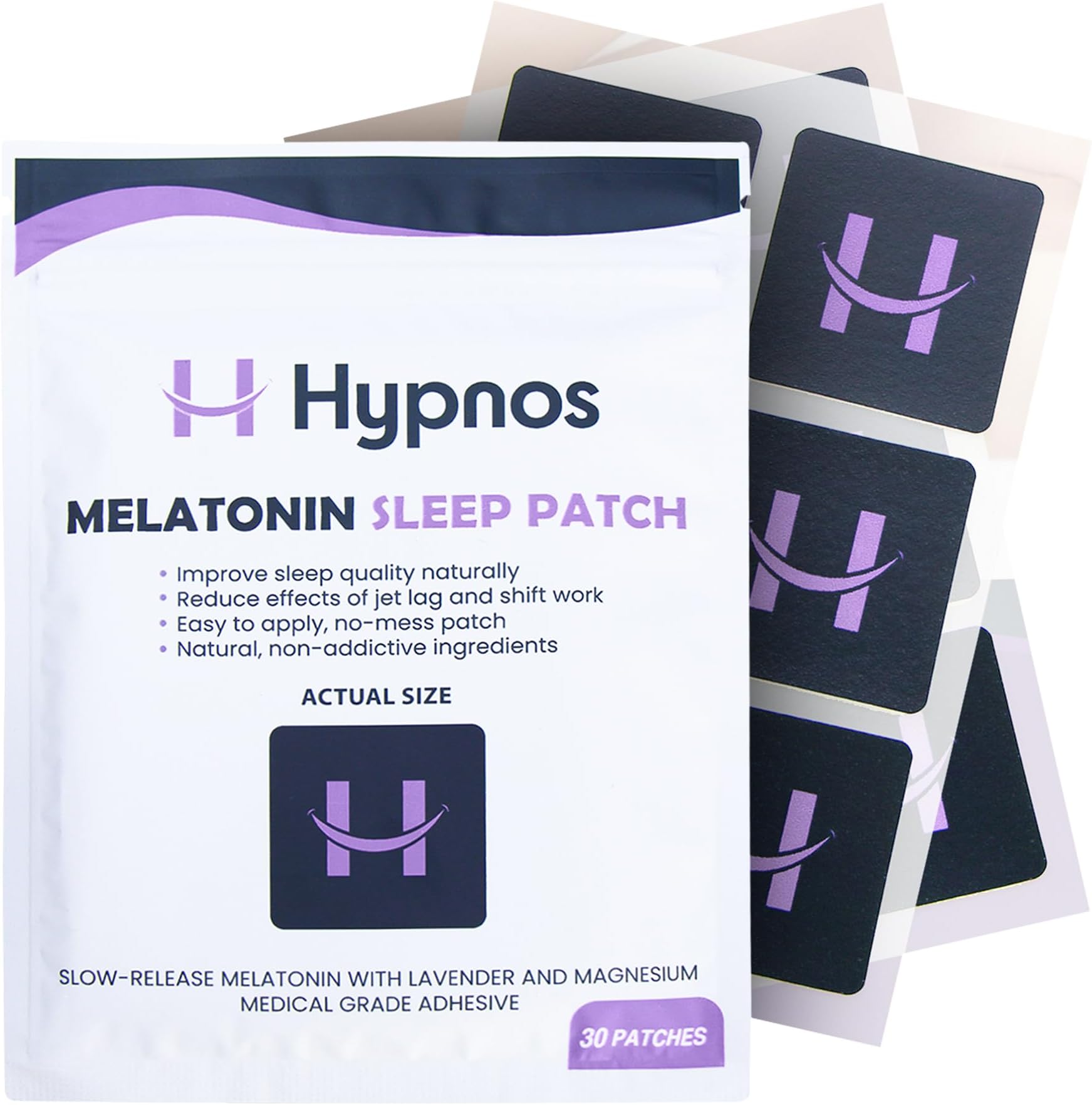 Hypnos Sleep Support Patch | Sleeping Patches for Adults | Extended Release Melatonin Lavender and Magnesium | 30 Patches