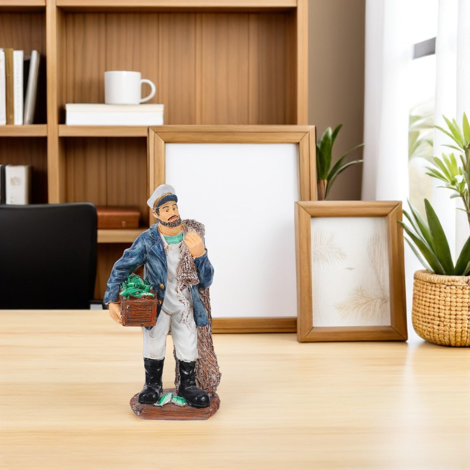 Figurka Dekoracyjna Marynarza Morskiego Dekoracja Domu Żywica Dom Miniatury Do Domku Dla Lalek Figurki Na Biurko Żywica Statua Kapitana Marynarza Rzeźba Żeglarska
