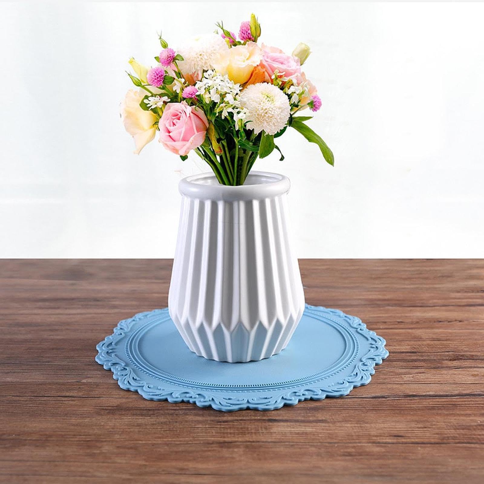 Mantel Individual Antideslizante Mantel Posavasos Salvamanteles Tapete de Mesa de Silicona Resistente al Impermeable y Lavable Fácil de Limpiar, Azul, Individual