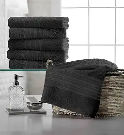 Kit 4 Toalhas de Rosto 100% Algodão Academi a Salão Beleza Lavabo Tam 65x40 cm -280 gr/m2 - TEKA Coleção Escala Belleza Branca ou Preta (Preta)