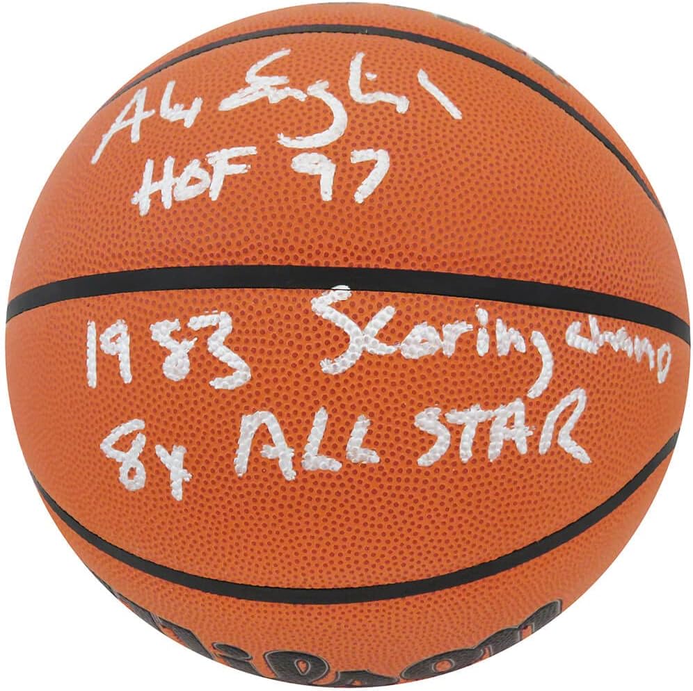 Alex English Signed Wilson Indoor/Outdoor N.B.A Basketball w/HOF'97, 8x All Star, 1983 Scoring Champ - Schwartz Authenticated