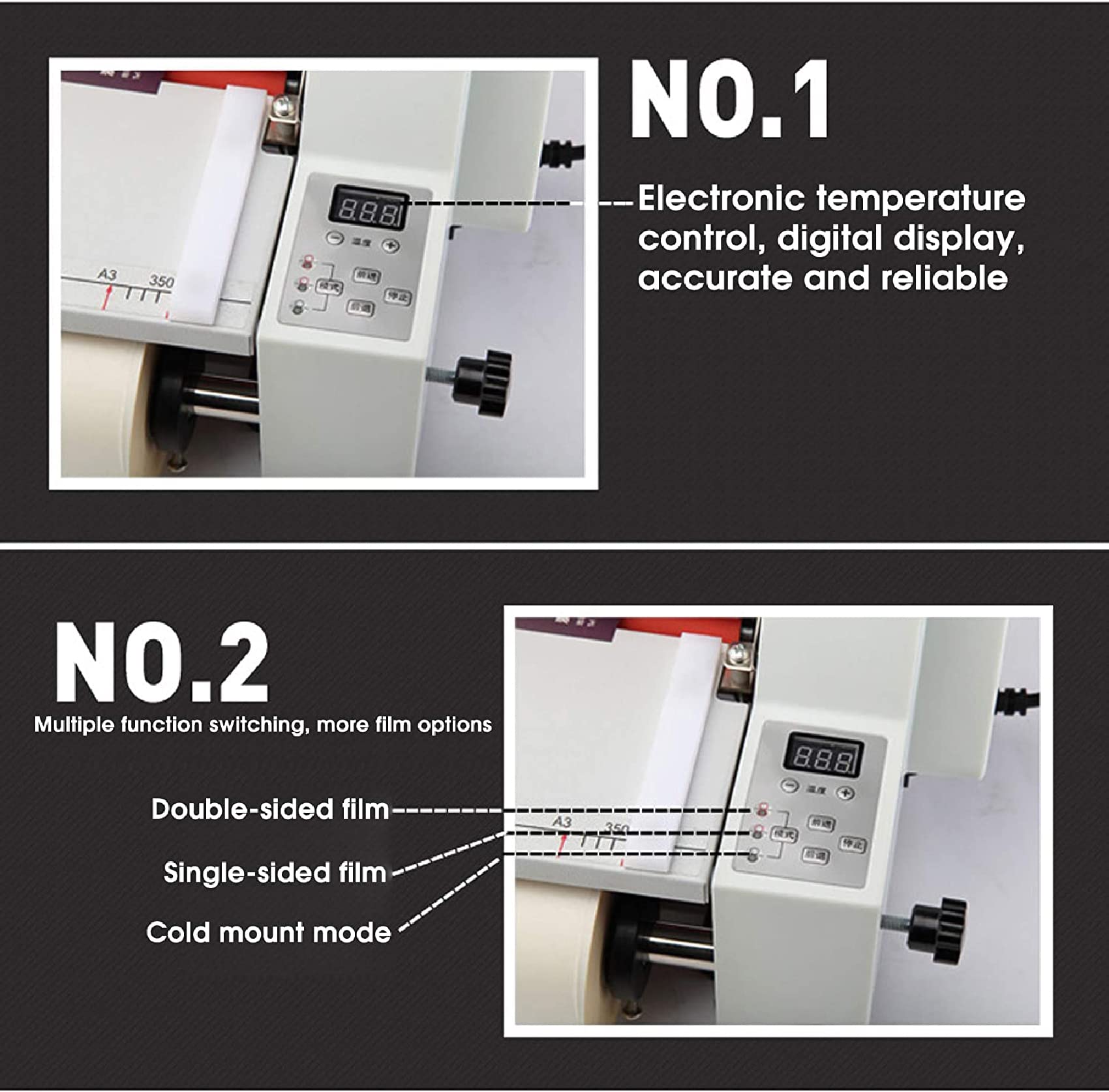 Macchina Laminata, Laminatorio Termico Singolo E Doppio con Display LED di Controllo della Temperatura Elettronica per Ufficio, Casa E Scuola